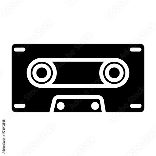 Cassette Vector Glyph Icon Design