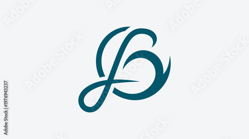 Abstract Teal Initial Letter Combination Logo Design