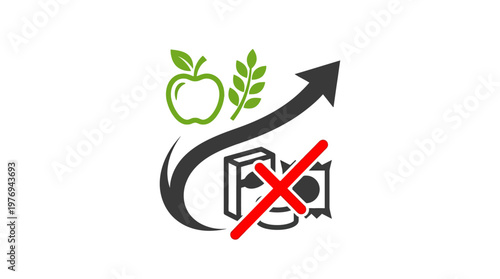 Healthy Diet Concept Fruits and Vegetables Increase Unhealthy Foods Decrease