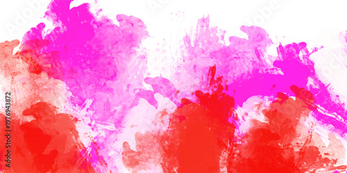 Vibrant pink red texture shows artistic paint brush stroke. This colorful design is a creative top border for aesthetic project.