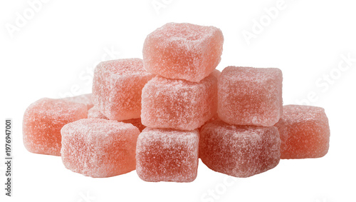 Orange Sugar Coated Fruit Gummies Stacked in a Pile