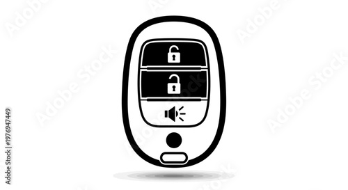 Εκτύπωση καμβά Car key fob vector icon with lock and unlock buttons