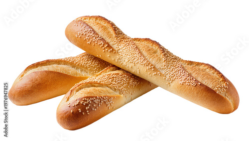 Canvastavla Sesame Seeded Baguettes Stacked Overlapping in a Pile