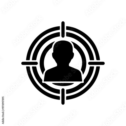 Target marketing audience icon representing customer focus and business strategy concept Vector illustration