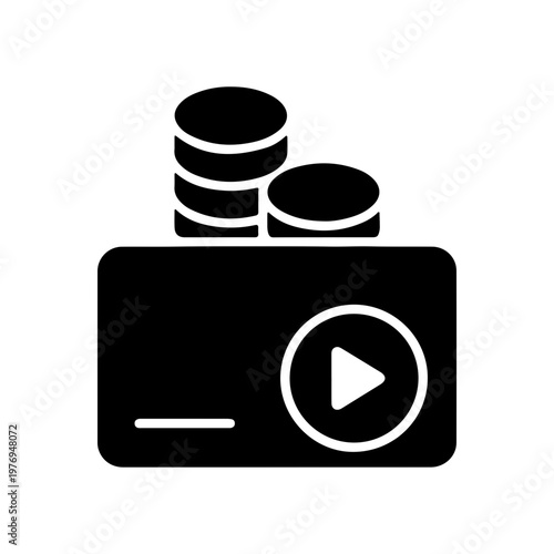Online subscription service icon representing recurring payment and membership access Vector illustration