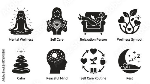 Self-Care Wellness Silhouettes