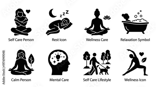 Self-Care Wellness Silhouettes