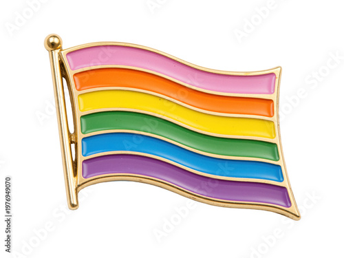 Konstfotografi Rainbow flag enamel pin representing lgbtq pride and diversity, isolated on tran