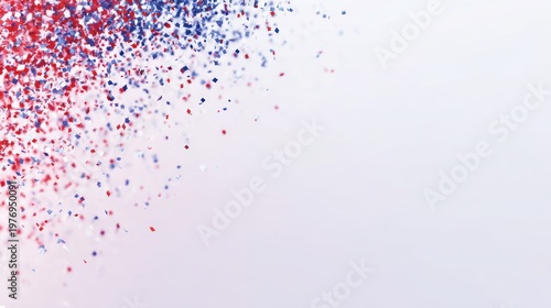 USA 4th of July Confetti Background Red White Blue Celebration with Copy Space