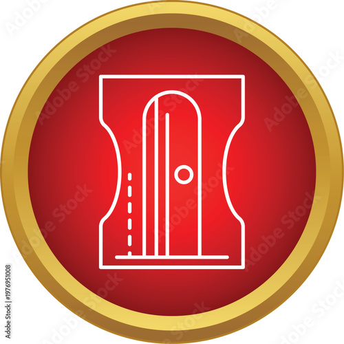 Pencil sharpener tool icon representing education and creativity