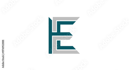 Geometric letter e logo design on white background modern abstract concept