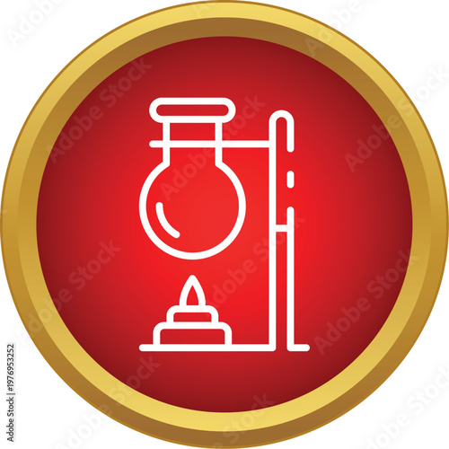 Chemistry flask being heated by a flame, representing scientific research and experimentation