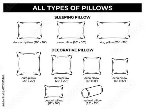 Pillow type set with sleeping decorative queen king neckroll