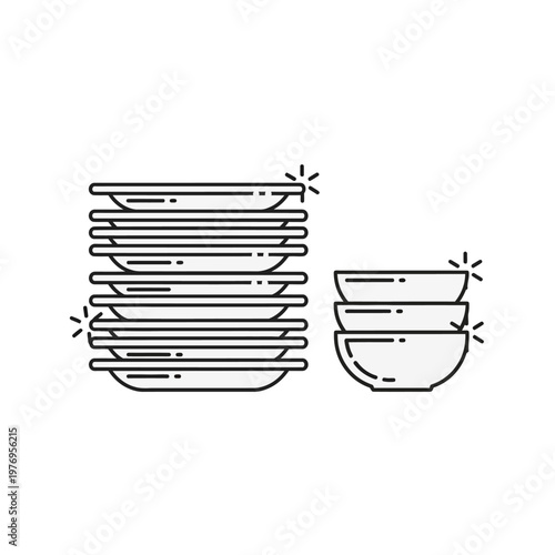 Clean Dishes Stacked Icon