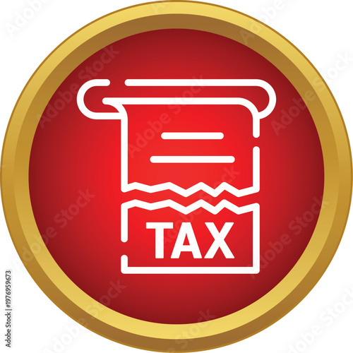 Tax receipt icon symbolizing government financial obligations and payment