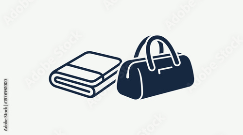 Gym Bag and Folded Towel Icon