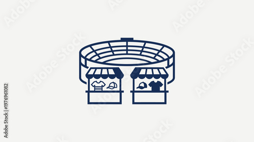 Sports Stadium With Merchandise Stalls