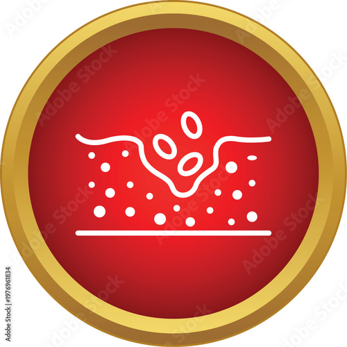 Skin showing an open wound releasing cells, representing inflammation or infection