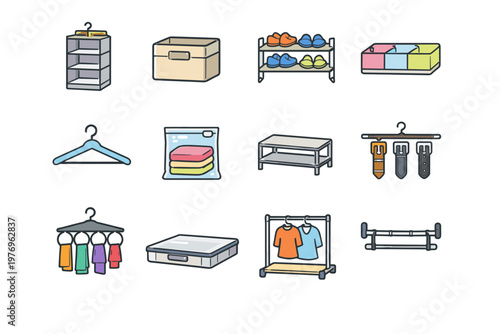 Storage hanger vector closet organizer image extender icon simple vacuum shoe rack