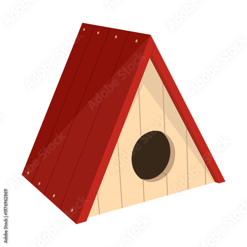 Dog house icon. Cartoon pet accessory. Petshop supermarket item. Empty pet home with roof. House for domestic animal. Isolated flat vector illustration