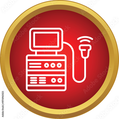 Ultrasound machine icon representing diagnostic healthcare technology and sonography