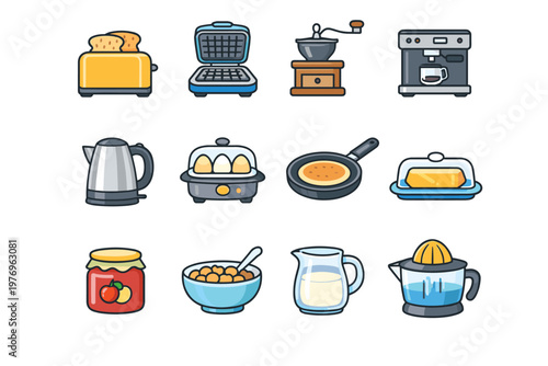 Egg grinder toaster icon vector cooker pitcher image simple maker generation pan
