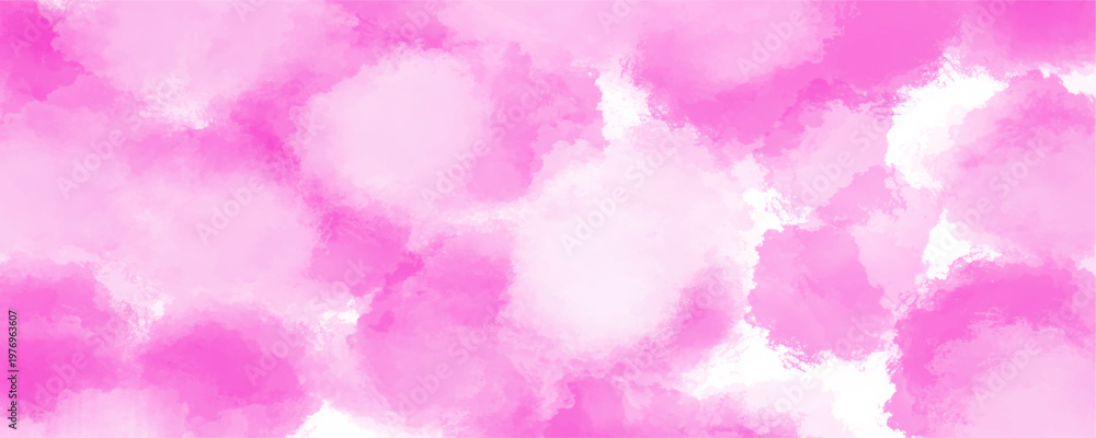 Fototapeta premium Abstract pink and white watercolor spot texture background illustration. These soft, vividly painted acrylic clouds compose an elegantly textured framework intended for sophisticated modern design.