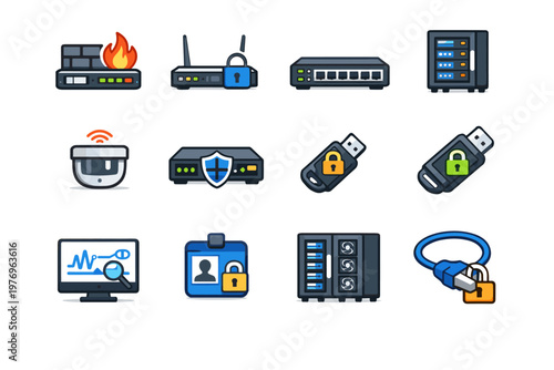 Data screen switch generation hardware vector vpn simple icon secure drive firewall