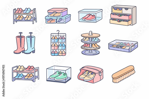 Carousel icon door cabinet cleaning vector image simple box generation shoe organizer