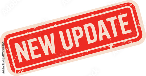 New Update Stamp Label ? Grunge Red Retro Badge Vector Design