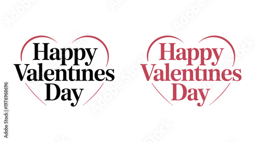 A festive Happy Valentines Day greeting card with heart designs