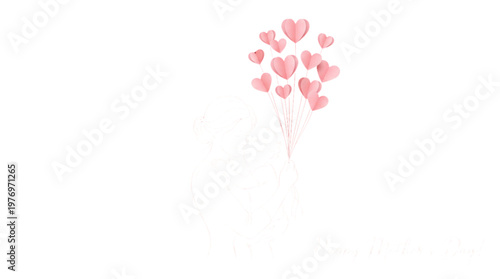 Romantic Valentine's Day Celebration Balloons Floating Upwards for Love and Romance Marketing