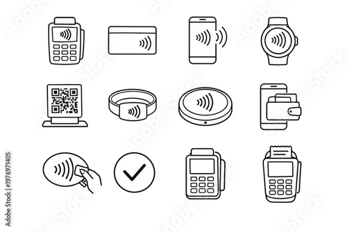 Icon tap simple pos smartwatch image pay check generation reader digital stand