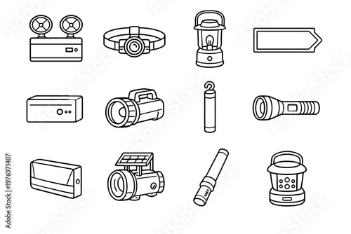 Wall mounted box light backup exit icon stick emer outage vector