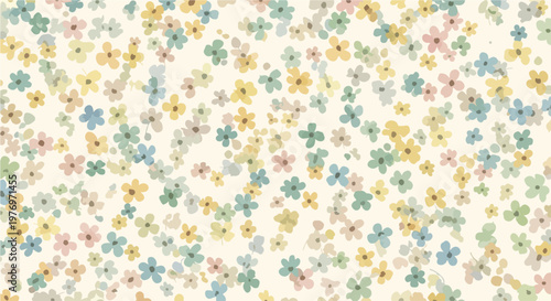 Seamless ditsy floral pattern background for nursery decor design