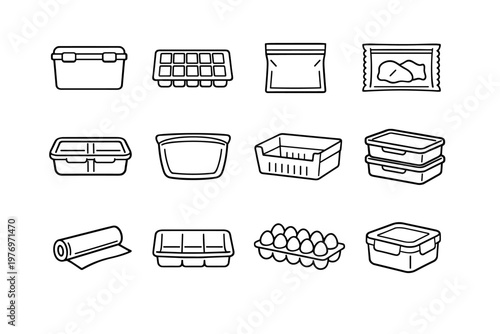 Pouch drawer generation icon vector simple glass ice stackable image divider refrigerator