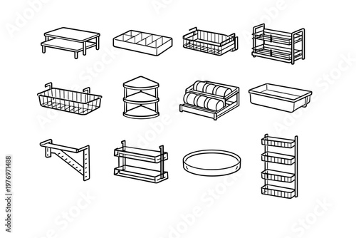 Bracket vector icon bin simple can corner generation sliding image shelf tiered