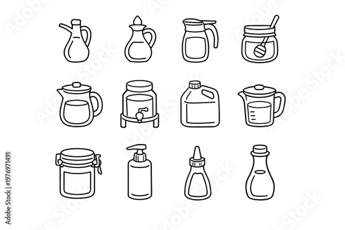Simple icon jar sealed lid vector pitcher spout image refill generation jug