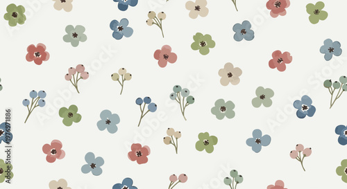 Minimal flower design with simple shapes and earthy tones