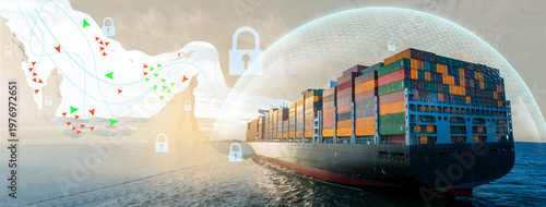 Tableau sur toile maritime insurance and cargo security for container ships navigating through the Strait of Hormuz