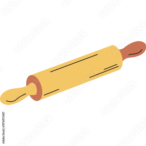 Wooden Rolling Pin Illustration