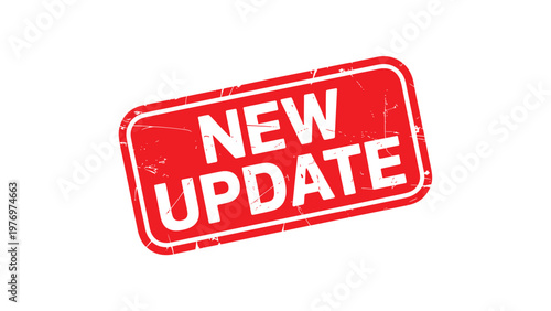 New Update Red Grunge Stamp ? Distressed Retro Badge Vector Illustration