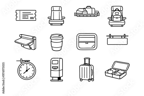 Generation window validation vector handle icon rack board suitcase blind image simple