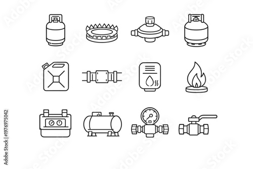 Cylinder fuel generation simple icon pilot valve meter vector gas image tank