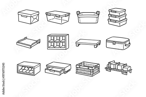 Bag shelf fabric icon generation linen box vector storage collapsible image simple