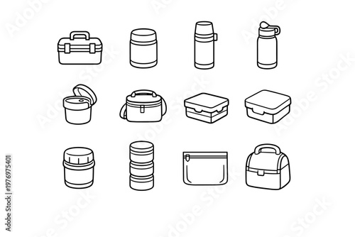 Bag leak vector stackable generation image box bottle container simple insulated icon