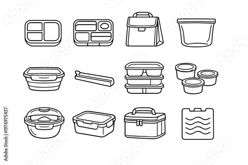 Icon cup simple bento bowl lunch image divided container generation salad vector