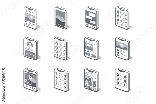 Followers generation simple live center vector screen layout image icon content comment