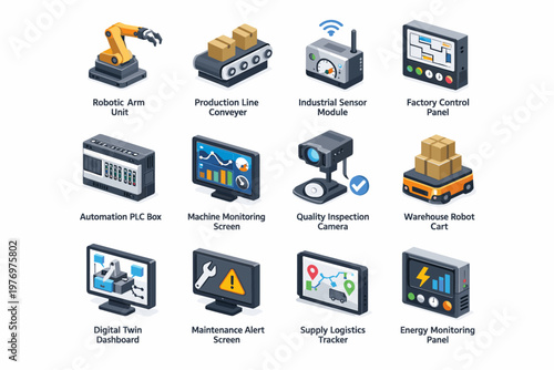 Box line icon icons warehouse vector dashboard smart inspection digital manufacturing twin