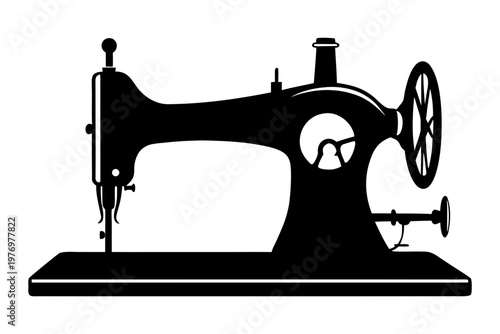 sewing machine icon silhouette, Sewing machine vector illustration